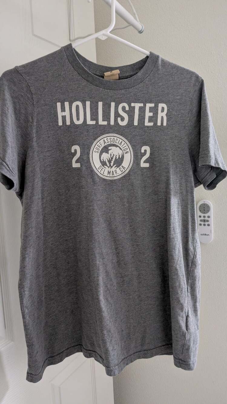 Hollister Graphic T-Shirt Size M Grey Del Mar Surf Association
